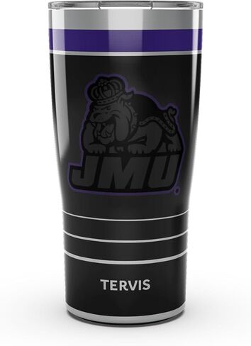 كوب سفر Tervis Traveller James Madison Dukes - Night Game ثلاثي معزول يحافظ على المشروبات باردة وساخنة، 20oz، من الفولاذ المقاوم للصدأ in Saudi Arabia