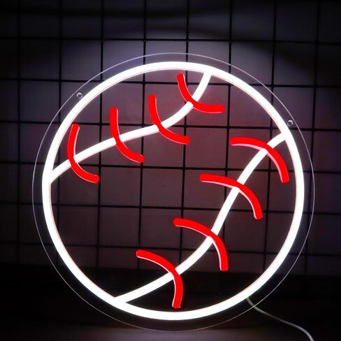 أضواء البيسبول النيون عكس الضوء الرياضة LED علامات جدار ديكور لغرفة المعيشة غرفة نوم رجل الكهف المنزل كلية نادي متجر عيد ميلاد حزب هدية الفن للأطفال المشجعين - 12.2 × 12.2IN-USB بالطاقة الاكريليك in Saudi Arabia