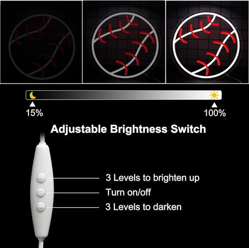 أضواء البيسبول النيون عكس الضوء الرياضة LED علامات جدار ديكور لغرفة المعيشة غرفة نوم رجل الكهف المنزل كلية نادي متجر عيد ميلاد حزب هدية الفن للأطفال المشجعين - 12.2 × 12.2IN-USB بالطاقة الاكريليك in Saudi Arabia