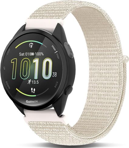 Nylon Watch Bands Compatible with Garmin Forerunner 165/Forerunner 55/245/645,20mm Hook and Loop Soft Lightweiht Sport Replacement Strap for Garmin Vivoactive 5/6/3/Venu Sq 2 Women Men in Saudi Arabia