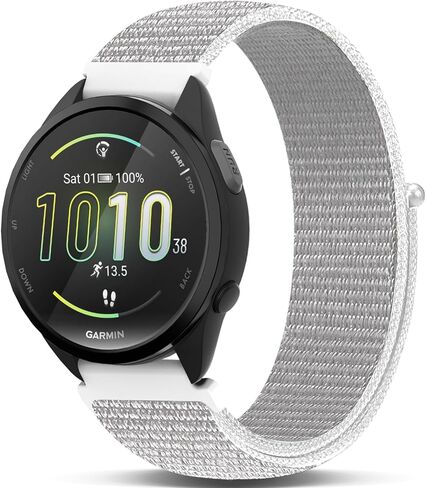 أحزمة ساعة من النايلون متوافقة مع Garmin Forerunner 165/Forerunner 55/245/645، 20 مم خطاف وحلقة ناعمة وخفيفة الوزن حزام بديل رياضي لـ Garmin Vivoactive 5/6/3/Venu Sq 2 للنساء والرجال in Kuwait