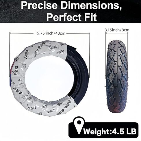 10 Inch Electric Scooter Tire, 3.00-10 Tubeless Tire, 8pr 10in Off-Road Non-Slip Wear-Resistant Thick Rubber for Motorcycle, Scooter, E-Bike, Mopeds Tires with 10 Inches Rims in Saudi Arabia