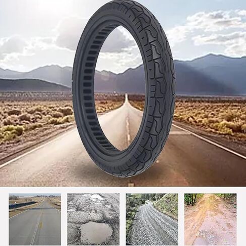 Bicycle Solid Tire 14x2.125, Rubber Honeycomb Tubeless Tire, 14 Inch Explosion-Proof Anti-Puncture Solid Tires, for Electric Bike in Saudi Arabia