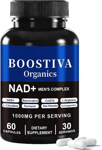 1PCSBoostiva Organics NAD+ Supplement for Men, Liposomal NAD+ Capsules,Non-GMO,60 Capsules (1PCS) in Saudi Arabia