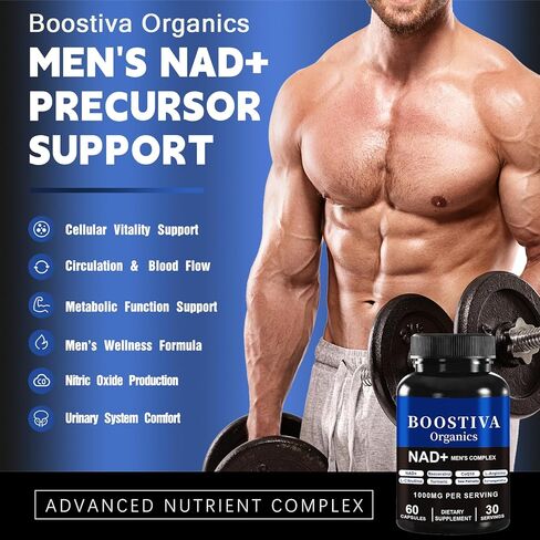 1PCSBoostiva Organics NAD+ Supplement for Men, Liposomal NAD+ Capsules,Non-GMO,60 Capsules (1PCS) in Saudi Arabia