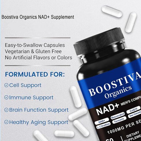 1PCSBoostiva Organics NAD+ Supplement for Men, Liposomal NAD+ Capsules,Non-GMO,60 Capsules (1PCS) in Saudi Arabia