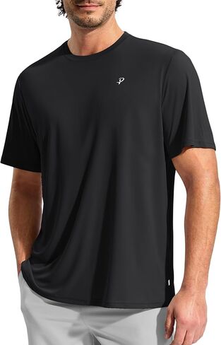 قمصان السباحة الرجالية من Pudolla Rashguard بأكمام قصيرة بعامل حماية من أشعة الشمس 50+ للحماية من الشمس SPF سريعة الجفاف وخفيفة الوزن للشاطئ المائي in Kuwait