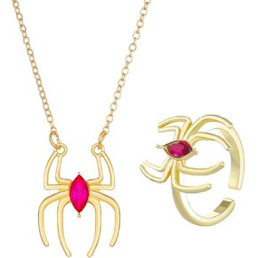 Vintage Spider Pendant Necklace Stainless Steel Lightweight Animal Charm Necklace for Kids Womens Boys Girls Halloween Party Jewelry