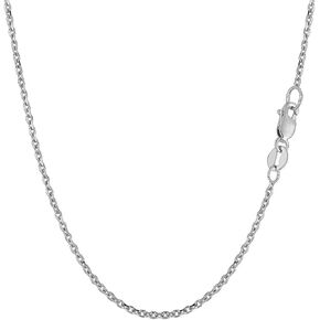 14k SOLID Yellow or White Gold 1.5mm Shiny Diamond Cut Cable Link Chain Necklace for Pendants and Charms with Lobster-Claw Clasp (16", 18", 20", 22", 24" or 30 inch)