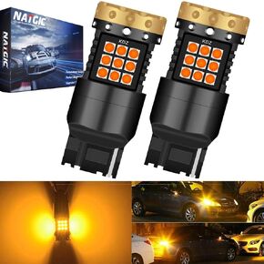 Amber/Yellow BAU15S PY21W(150°) 7507 LED Turn Signal Light Bulbs 3700LM 3030 45SMD Canbus Error Free Anti Hyper Flash for Car Front or Rear Turn Signal Lights (Pack of 2)