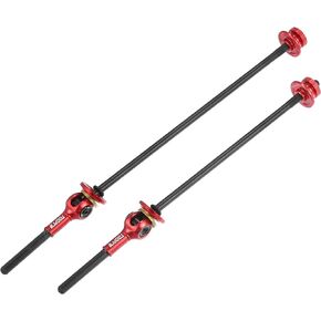 X AUTOHAUX 1 Pair Bike Bicycle Quick Release Axles Skewers Lever Front Rear Bike Axle Wheel Hub 140mm 180mm Red for MTB Moutain Road Bike Carbon Fiber