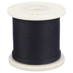 316 Stainless Steel Black Wire Rope,1/8Inch (3 mm) for Railing Decking, DIY Balustrade 100FT