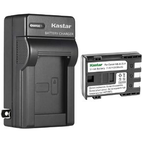 Kastar Battery (1-Pack) and AC Charger for Canon NB-2L NB-2LH and Canon PowerShot G7 G9 S30 S40 S45 S50 S60 S70 S80 DC410 DC420 VIXIA HF R10 HF R100 HF R11 EOS 350D 400D Digital Rebel XT Xti