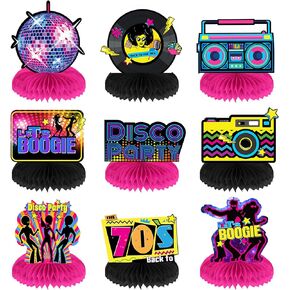 70s Party Decorations Back to 70s Honeycomb Centerpieces Party Decorations 70s Disco Party Favors Throwback 70's Boogie Party Centerpieces Table Toppers Decors for 70s Nostalgic Party Supplies