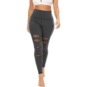 TAIPOVE Buttery Soft Seamless Ripped Yoga Leggings for Women High Waisted with Pockets Tummy Control Butt Lift Stretch