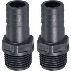 PATIKIL UPVC Barb Hose Fitting, 3 Pack 8mm Barbed G1/2 Male Thread Pipe Connector Adapter Quick Fittings for Water Fuel Air, Gray