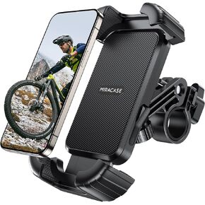 Miracase Motorcycle Bike Phone Holder Mount - [Anti Shake] Bicycle Phone Mount Handlebar Cell Phone Clamp - [Silicone Wrapped] Scooter Phone Clip for iPhone Samsung Google