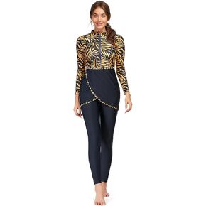 Qianliniuinc Women Muslim Swimwear Long Sleeve - Modest Swimsuit Hijab Islamic Bathing Suit Full Cover 3 Pieces in Kuwait