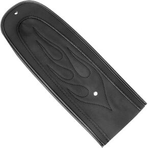 Black PU Leather Flame Rear Fender Bib For Solo Seat For Harley Dyna FXD Super Glide Wide Glide