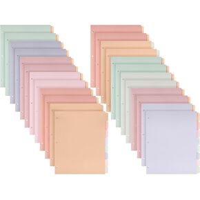 24 Sets 8 Tab Binder Dividers for 3 Ring Binders 8.5 x 11 Inch Paper Multicolor Dividers with Plastic Film 3 Hole Punched Page Dividers Sturdy Binder Index Dividers for School (Fantasy Colors) in Saudi Arabia