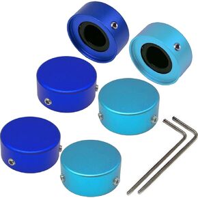 Metal Footswitch Topper with 3 Screws and Rubber Insert Fit Firmly on Common Pedal Switches(3/8"10mm) Increase Accuracy and Comfort 6 Pack (LightBluex3+Royalbluex3)