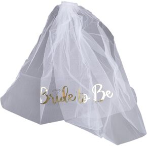 Bride to be Veil for Bachelorette Party Supplies，white binding Wedding Veil Bachelorette Party Bridal Shower Theme Veil First Communion Party Decorations.