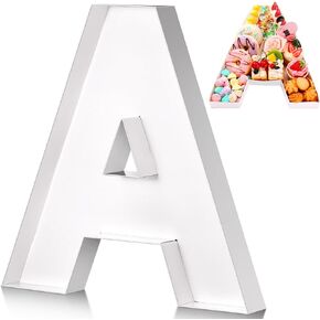 Mifoci 13.7" Cardboard Letter for Charcuterie Birthday Party and Anniversary Fillable Paper Mache Chocolate Candy Decoration (Letter J)