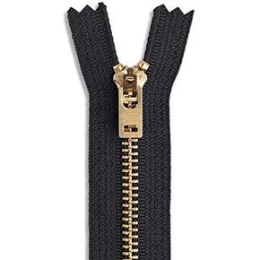 7 inch Metal Zipper Black 7" Gold Brass Metal Heavy Duty Zippers Non Separating Sewing Zipper Craft Zippers