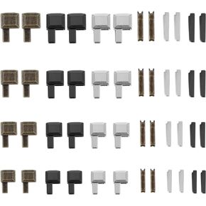 Gjinxi 48 Pcs Metal Zipper Latch Slider Retainer, 4 Sizes 3 Color Zipper Repair Kit #3#5#8#10 Insertion Pin Zipper Bottom Zipper Stopper for Coats Jacket Repair and Replacement
