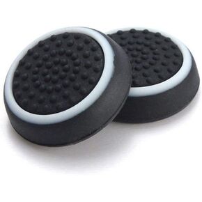 2 PCS Thumb Stick Grips Cover Thumbstick Caps for Steam Deck Handle Silicone Cap Grips (Blue Black)