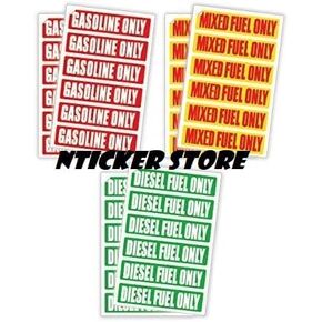 (3 Sets of 12 Decals) DIESEL FUEL ONLY / GASOLINE ONLY / MIXED FUEL ONLY Automotive Decals / Labels / Markers / Weatherproof and Chemical Resistant Stickers…