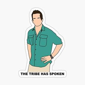 CBS Survivor Jeff Probst- The Tribe Has Spoken Sticker - Sticker Graphic - Auto, Wall, Laptop, Cell, Truck Sticker for Windows, Cars, Trucks