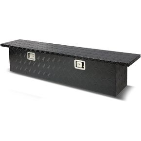 DNA MOTORING TBOX-T3-63-ALU-BK 63"x12"x14" Aluminum Truck Storage Tool Box w/Lock & Keys (Black)