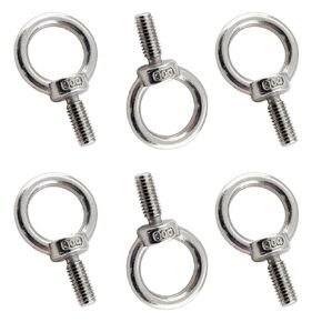 12Pcs M6 Lifting Eye Bolts, 304 Stainless Steel Male Thread Machinery Shoulder Ring Eye Bolt Heavy Duty