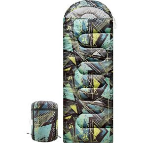 5°F Cold Weather Sleeping Bags for Adults Camping | Big and Tall Winter Sleeping Bag w. Compression Sack for Backpacking, Hiking | Waterproof, Portable | Camouflage