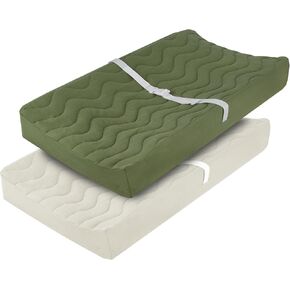 عبوة من قطعتين من غطاء وسادة تغيير الحفاضات من الموسلين للأطفال والبنات والأولاد مصنوعة من القطن بنسبة 100%، مجموعة غطاء طاولة تغيير الحفاضات، ملاءات ناعمة لتغيير الحفاضات (A03) in Kuwait