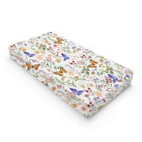 Retro Boho Wild Floral Changing Pad Covers Vintage Flowers Leaves Diaper Changing Table Sheets for Girl Spring Summer Watercolor Blossoms Soft Breathable Stretchy Changing Pad Sheets Mats 32''x16''