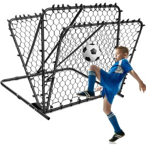 Portable Soccer Rebound Net 36''x 36''x 42.5'' Adjustable Rebounder Net Soccer Bounce Back Net with Folding Design for All Ages Backyard Soccer Passing Shooting Practice Team Solo Training