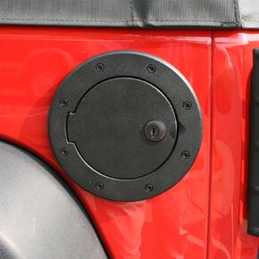 Rugged Ridge | Gas Cap Door, Locking, Black Aluminum | 11425.06 | Fits 2007-2018 Jeep Wrangler JK