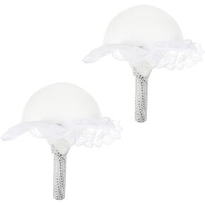NUOBESTY قطعتان من حامل باقة الرغوة من الدانتيل وياقة الزفاف وحامل باقة زهور الزفاف DIY حامل باقة الزهور الطازجة ومقبض الزهور الطازجة والزهور الحريرية الاصطناعية باللون الأبيض in Saudi Arabia