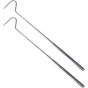 DOITOOL 2pcs Snake Hook Telescopic Snake Catching Tools Stainless Steel Snake Tongs Reptile Grabber 68cm