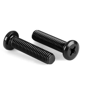 M6-1.0 x 16mm Flat Round Head Phillips Drive Machine Screw, Furniture Bolts Countersunk Connector Screws, Stainless Steel 18-8 (304), Black Finish, Fully Threaded, 25 PCS