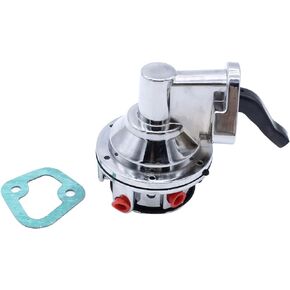 1 PC SHLPDFM Mechanical Fuel Pump Chrome Two-Valve 6 PSI 1/4" NPT Inlet/Outlet Compatible With GMC Chevrolet BBC Big Block Chevy GMC V8 396 402 454 Engine