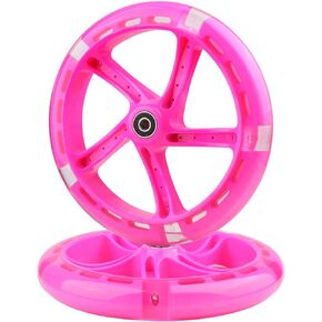 2-Pack 200mm Scooter Replacement Wheels 5-LED Colorful Flashing 8-Inch Scooter Wheels for Razor A5 Lascoota Kid Youth Adult Kick Push Scooter (Blue)