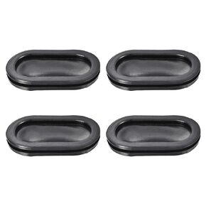 Rubber Grommets Oval Flexible Wire Hole Plug, [for Home Industry Office Electrical Protection] - 30x65 mm Mount Dia/Single Sided/Black / 4 Pcs