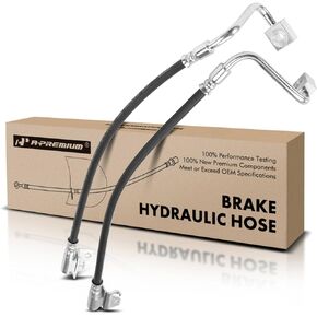 A-Premium Front Driver and Passenger Brake Hydraulic Hoses Compatible with Select Jeep Models - Grand Cherokee 2005-2010, Commander 2006-2010 - Replace# 52089256AC, 52089258AC(Pack of 2)