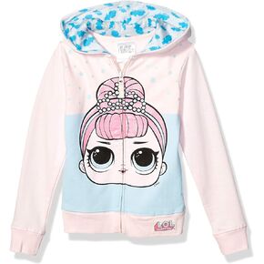 L.O.L. Surprise! Girls' The Glitterati Crystal Queen Big Face Zip-up Hoodie