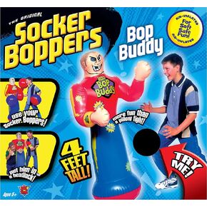 Socker Boppers Bop Buddy - Standing Inflatable Talking Punching Bag for Kids, Box, Bop, Punch, Great Tool for Agility-Coordination-Athletic Development, Indoor or Outdoor Active Play