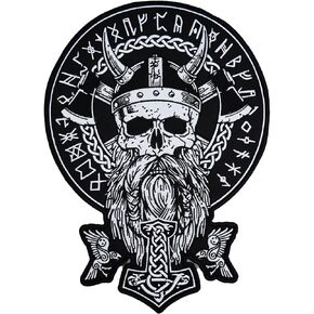Odin Large Large Back Embroidered Patch for Vest / Iron-on / Sew on Multicolor