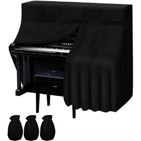 TINDTOP Upright Piano Cover, Velvet Full Cover Piano Cover Dustproof Moistureproof Piano Cover Fits Standard Size Piano Cover
